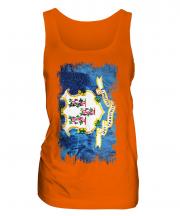 Connecticut State Grunge Flag Ladies Vest