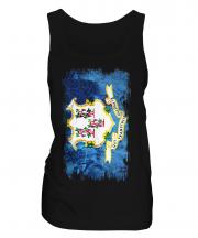 Connecticut State Grunge Flag Ladies Vest