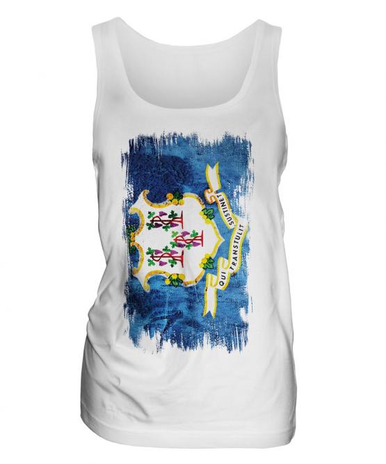 Connecticut State Grunge Flag Ladies Vest