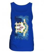 Connecticut State Grunge Flag Ladies Vest