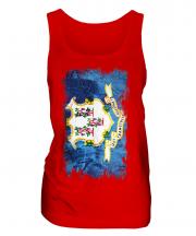 Connecticut State Grunge Flag Ladies Vest
