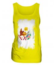 Illinois State Grunge Flag Ladies Vest