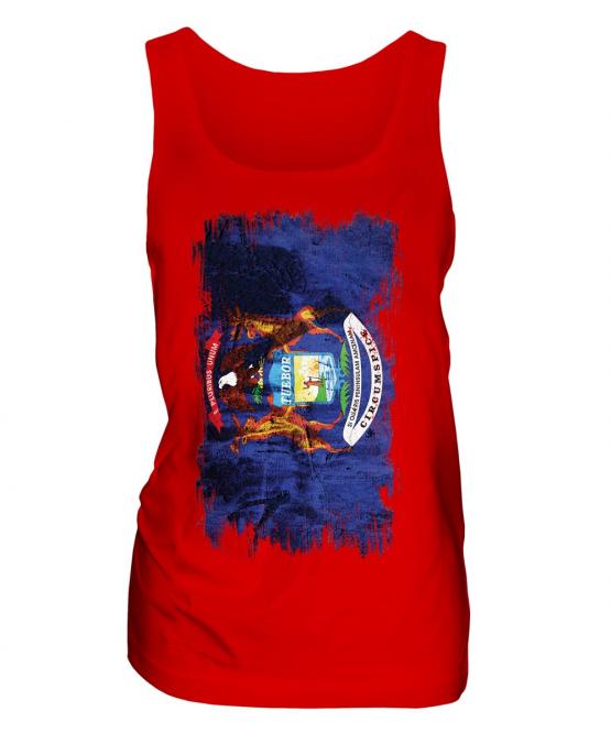 Michigan State Grunge Flag Ladies Vest