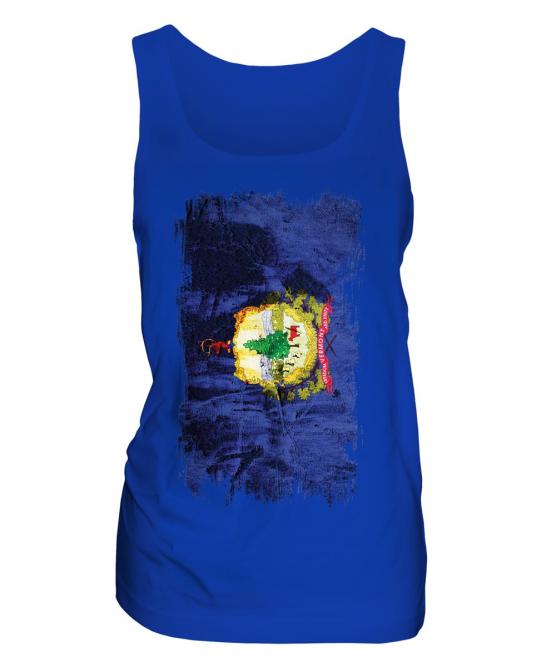 Vermont State Grunge Flag Ladies Vest