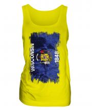 Wisconsin State Grunge Flag Ladies Vest