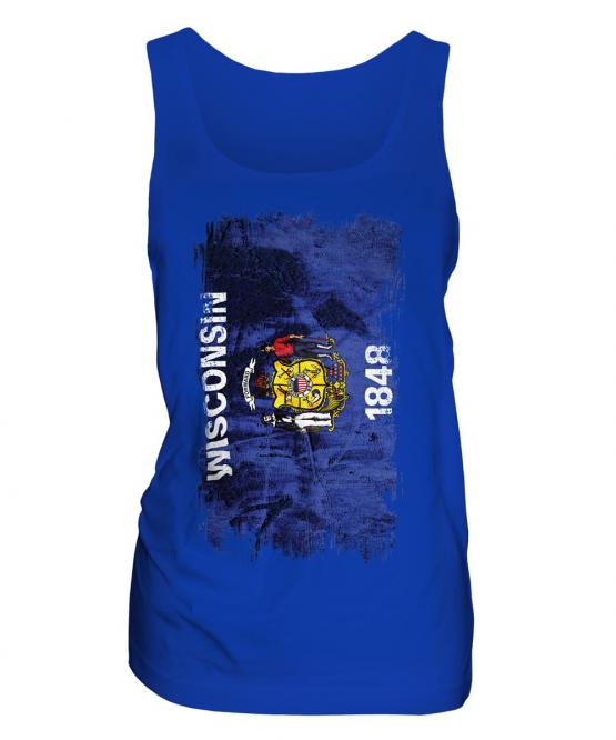 Wisconsin State Grunge Flag Ladies Vest