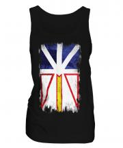 Newfoundland And Labrador Grunge Flag Ladies Vest