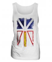 Newfoundland And Labrador Grunge Flag Ladies Vest