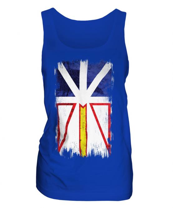 Newfoundland And Labrador Grunge Flag Ladies Vest