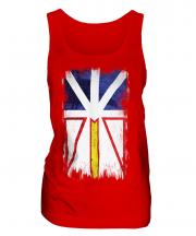 Newfoundland And Labrador Grunge Flag Ladies Vest
