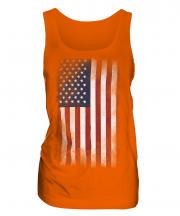 Stars And Stripes Faded Flag Ladies Vest