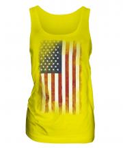 Stars And Stripes Faded Flag Ladies Vest