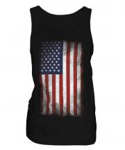 Stars And Stripes Faded Flag Ladies Vest