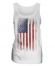 Stars And Stripes Faded Flag Ladies Vest