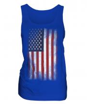 Stars And Stripes Faded Flag Ladies Vest