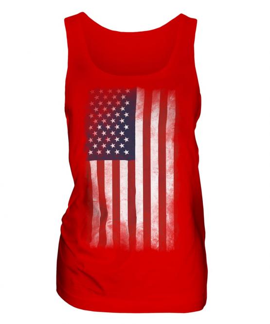 Stars And Stripes Faded Flag Ladies Vest