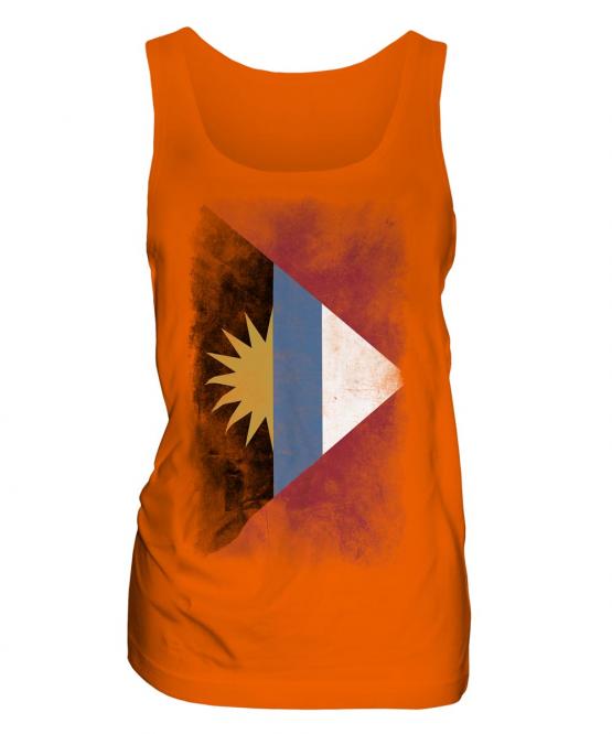 Antigua And Barbuda Faded Flag Ladies Vest