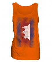 Cambodia Faded Flag Ladies Vest