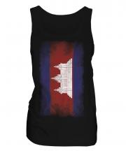 Cambodia Faded Flag Ladies Vest