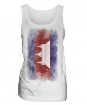 Cambodia Faded Flag Ladies Vest
