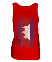 Cambodia Faded Flag Ladies Vest