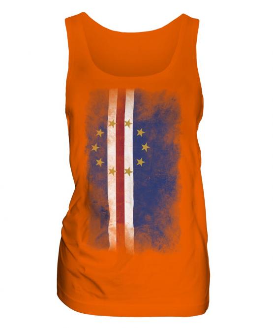 Cape Verde Faded Flag Ladies Vest