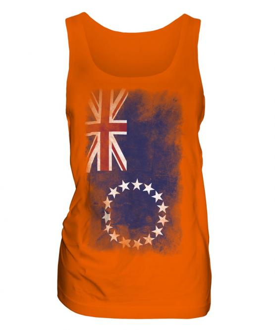 Cook Islands Faded Flag Ladies Vest
