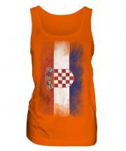 Croatia Faded Flag Ladies Vest