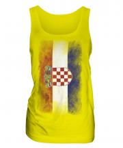 Croatia Faded Flag Ladies Vest