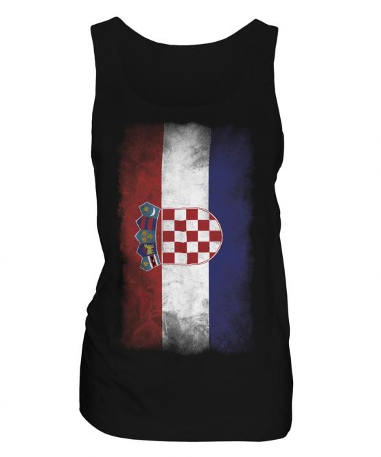 Croatia Faded Flag Ladies Vest