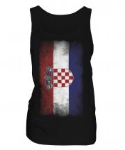Croatia Faded Flag Ladies Vest