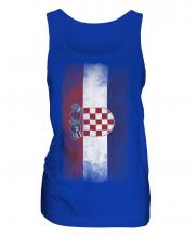 Croatia Faded Flag Ladies Vest