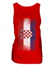 Croatia Faded Flag Ladies Vest