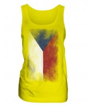 Czech Republic Faded Flag Ladies Vest
