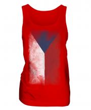 Czech Republic Faded Flag Ladies Vest