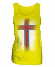 Faroe Islands Faded Flag Ladies Vest