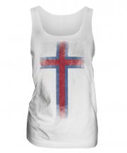 Faroe Islands Faded Flag Ladies Vest