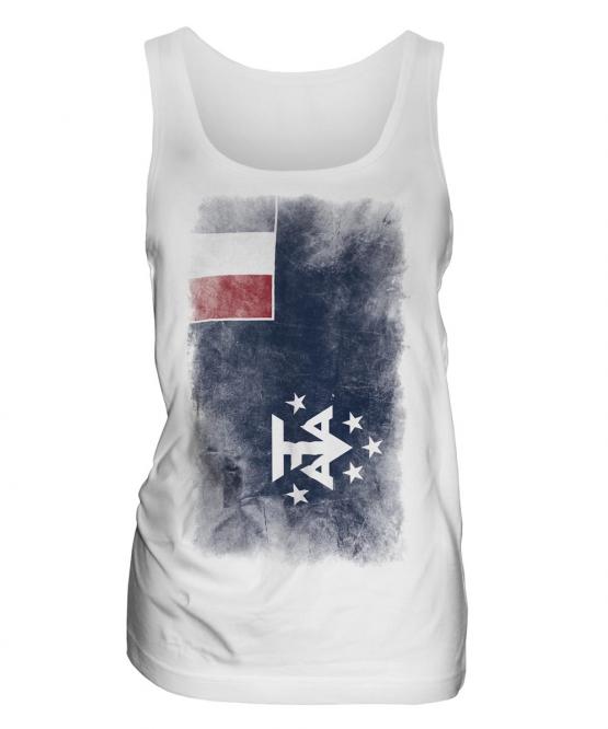 French Southern And Antarctic Lands Faded Flag Ladies Vest