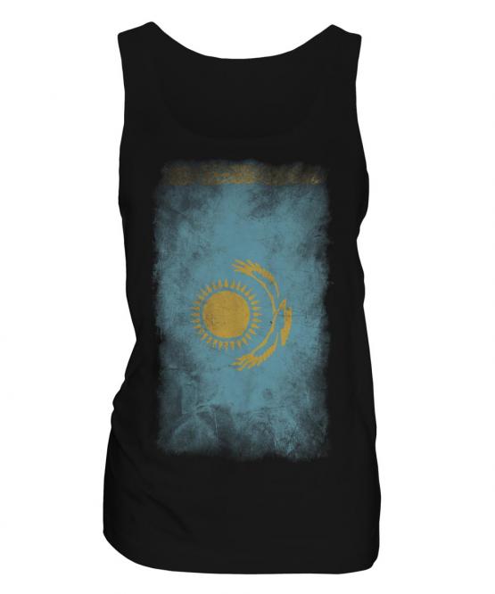 Kazakhstan Faded Flag Ladies Vest