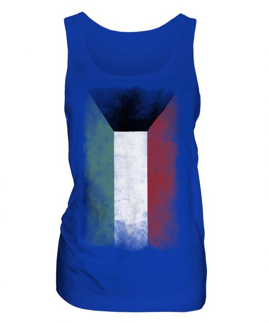 Kuwait Faded Flag Ladies Vest