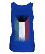 Kuwait Faded Flag Ladies Vest