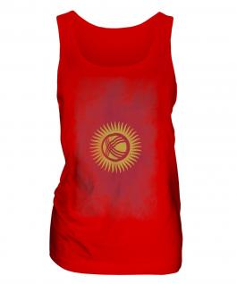 Kyrgyzstan Faded Flag Ladies Vest