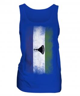 Lesotho Faded Flag Ladies Vest