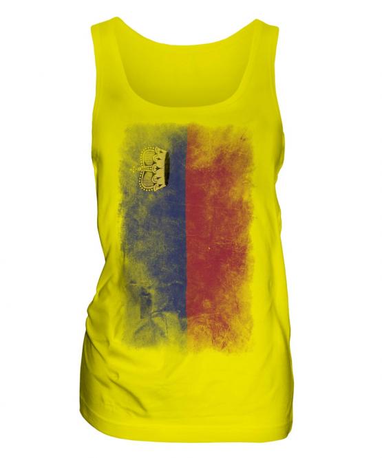 Liechtenstein Faded Flag Ladies Vest