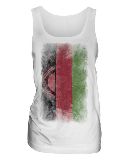 Malawi Faded Flag Ladies Vest