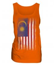 Malaysia Faded Flag Ladies Vest