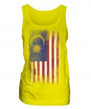 Malaysia Faded Flag Ladies Vest