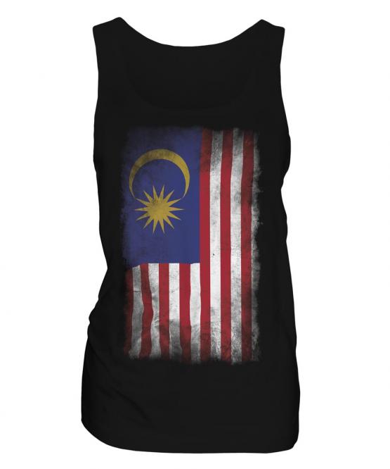 Malaysia Faded Flag Ladies Vest