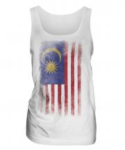 Malaysia Faded Flag Ladies Vest