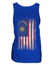 Malaysia Faded Flag Ladies Vest